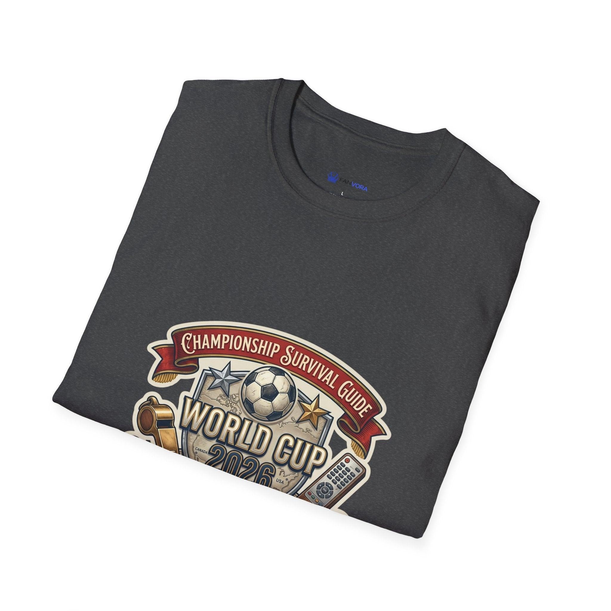 Unisex - World Cup Survival Guide T-Shirt — "The Essential Kit" Soccer Fan Tee.