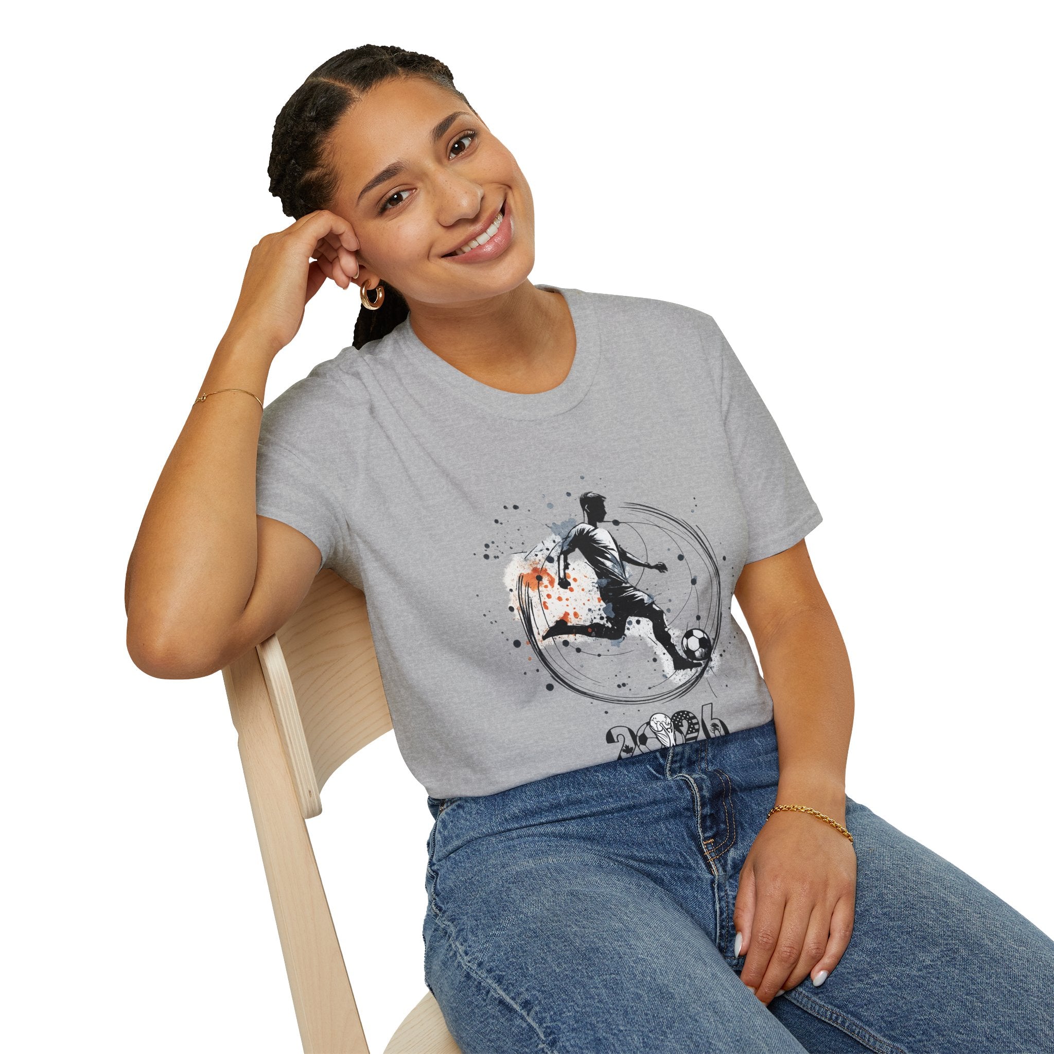 Soccer Player Silhouette T‑Shirt — 2026 Grunge Football Design