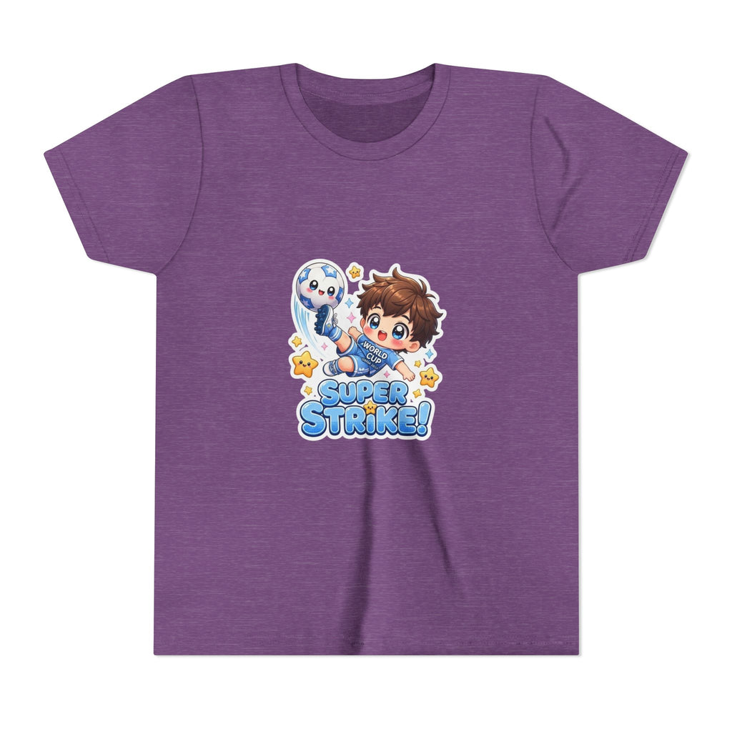Youth Tee - Cute 'Super Strike!' Soccer Boy Graphic