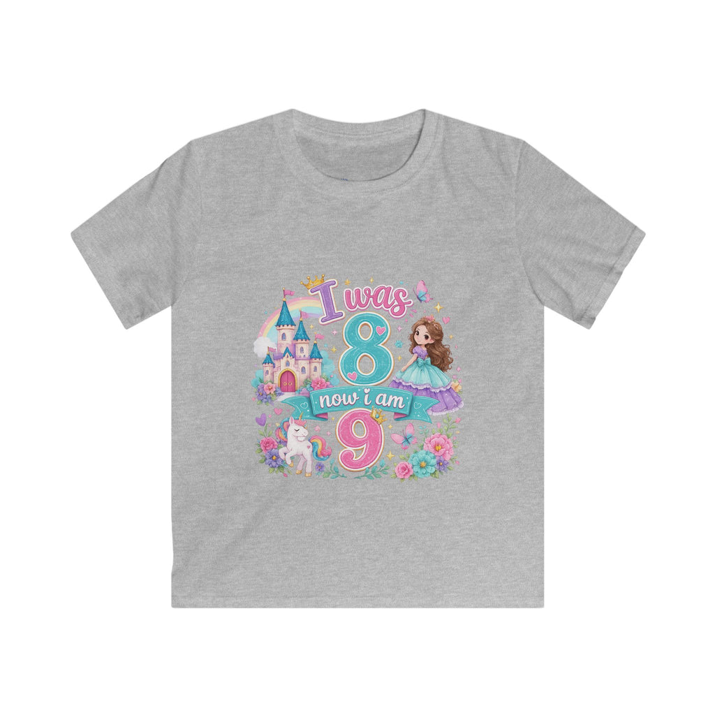 Girls' Princess 8th Birthday T-Shirt — "This Is How I Turn 8" Floral Castle Tee