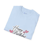 Birthday T-Shirt — "Happy Birthday" Heart Graphic