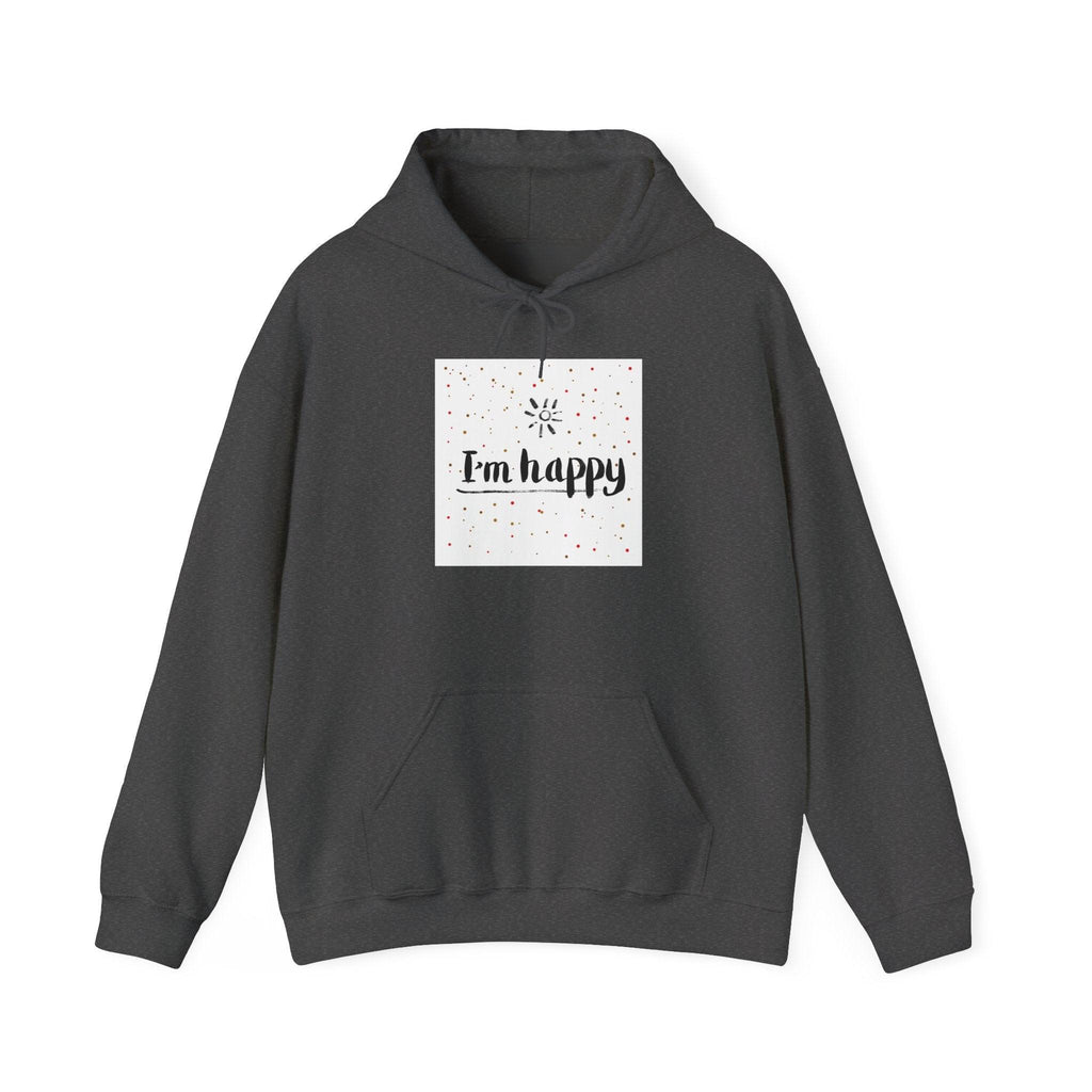 New Day Hoodie — "I'm Happy" Minimal Positive Graphic Sweatshirt.