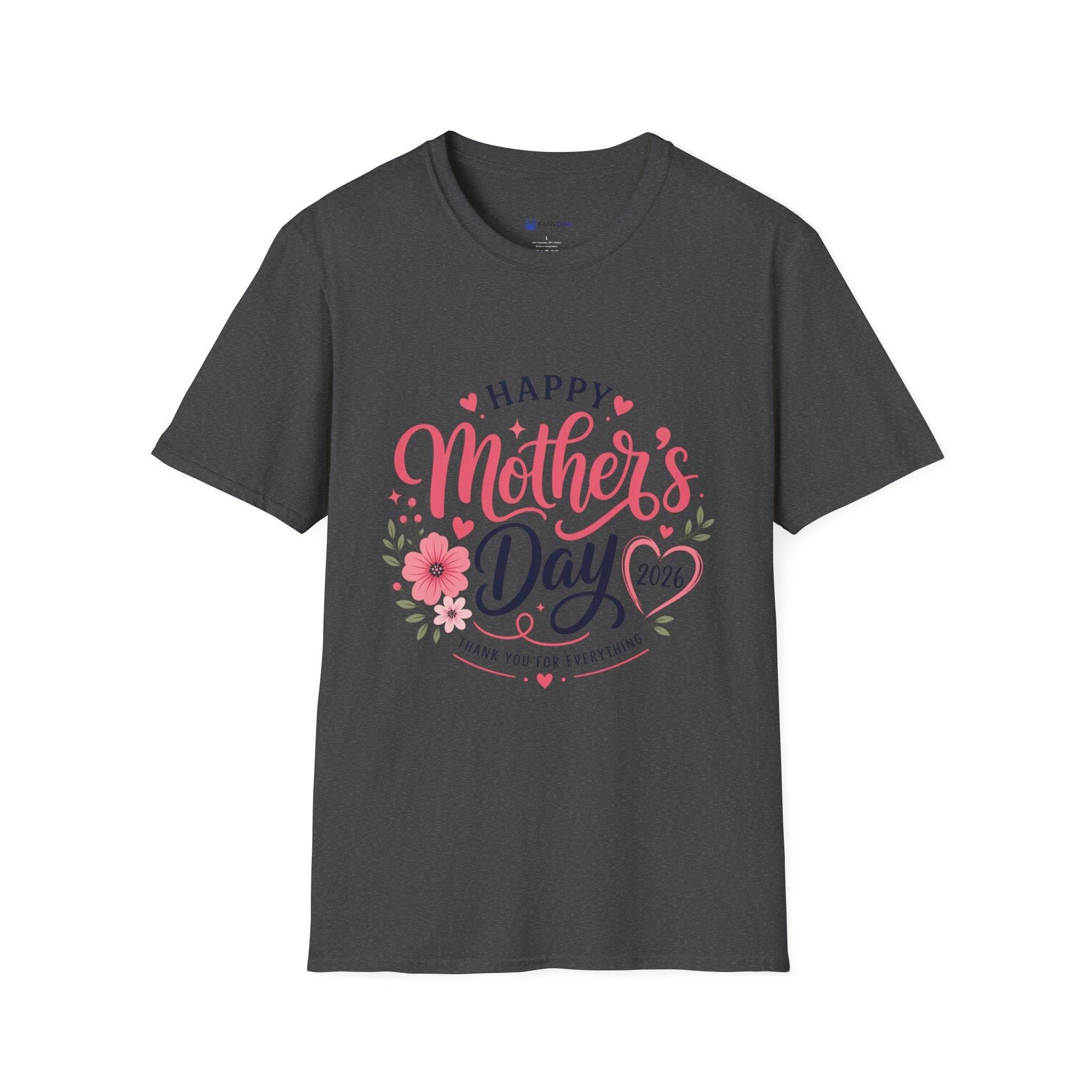 Mother's Day 2026 T-Shirt — "Happy Mother's Day 2026" Floral Tee.