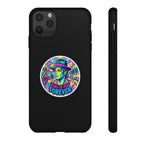 Matte Black iPhone Tough Cases 12 to 17 Pro Max  — "King of Pop Forever" Retro Pop Art Phone Case.