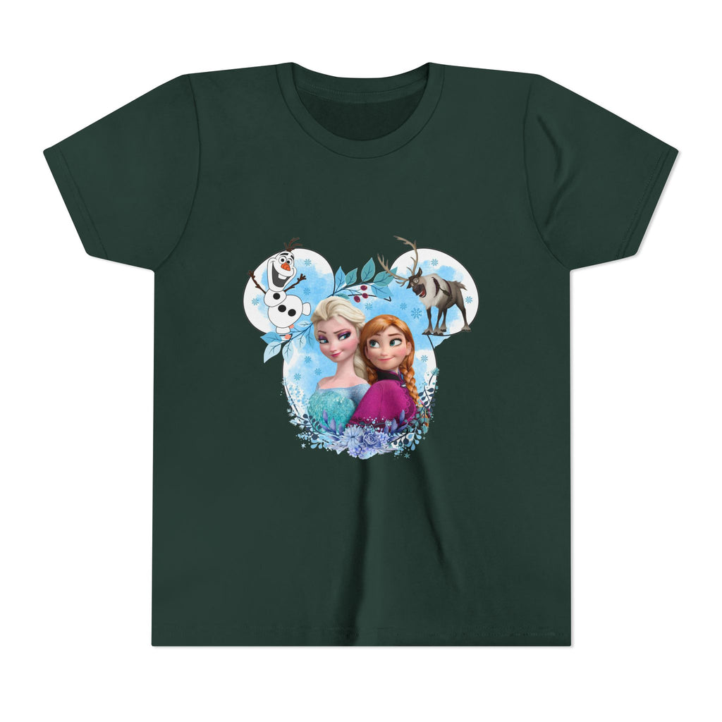 Girls' Frozen Princesses Youth Tee – Elsa & Anna Winter Friends Shirt