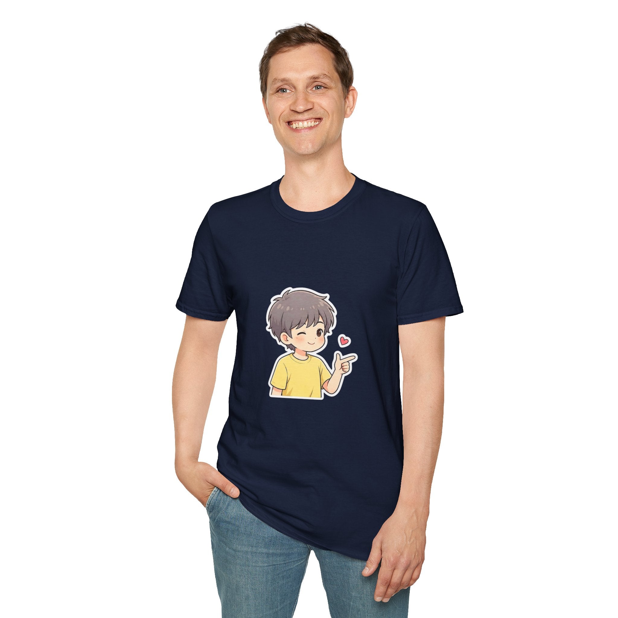 Cute Boy Cartoon Heart T-Shirt – Kawaii Cute Kid Character Tee