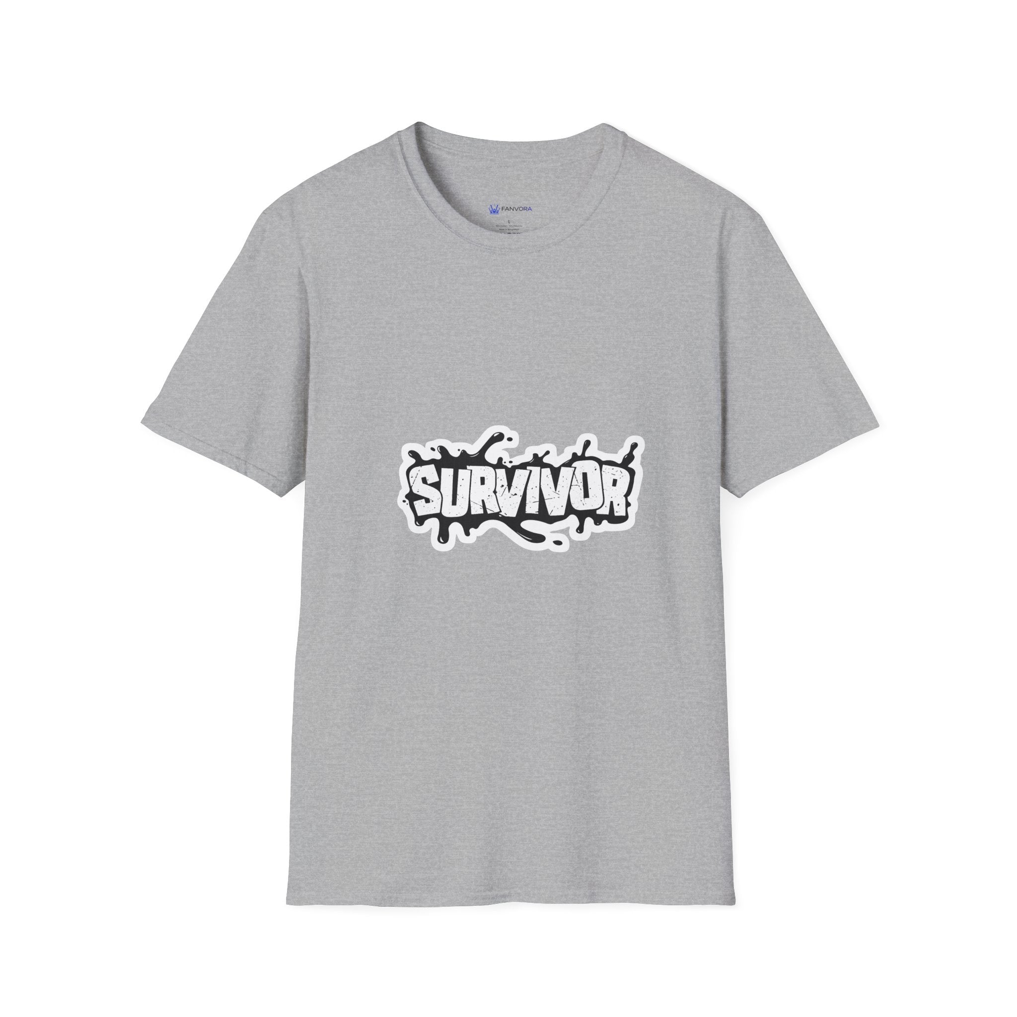 Survivor Graphic T-Shirt — Bold Grunge Logo Tee for Cancer, Trauma & Recovery Awareness