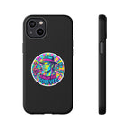 Matte Black iPhone Tough Cases 12 to 17 Pro Max  — "King of Pop Forever" Retro Pop Art Phone Case.