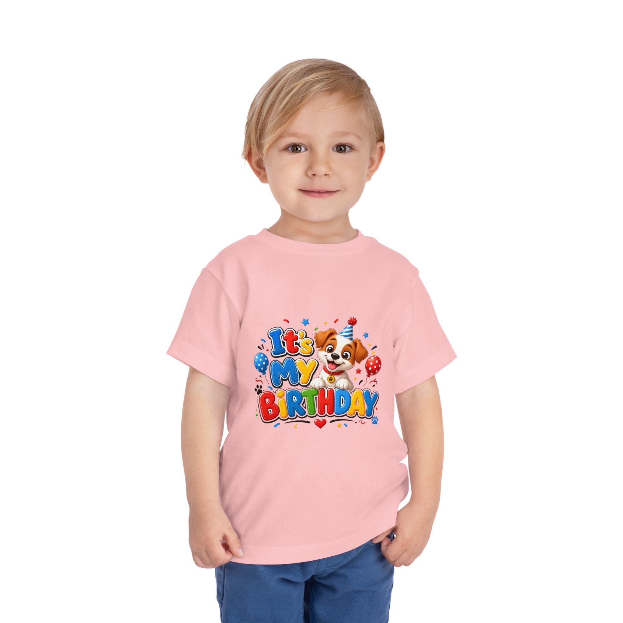 Toddler Birthday Tee — "It's My Birthday" Puppy Party Shirt