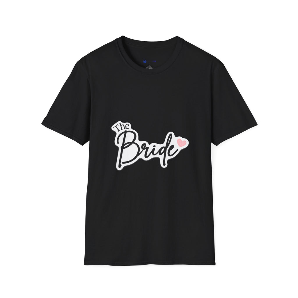 Bride T-Shirt — "The Bride" Bachelorette Tee with Heart