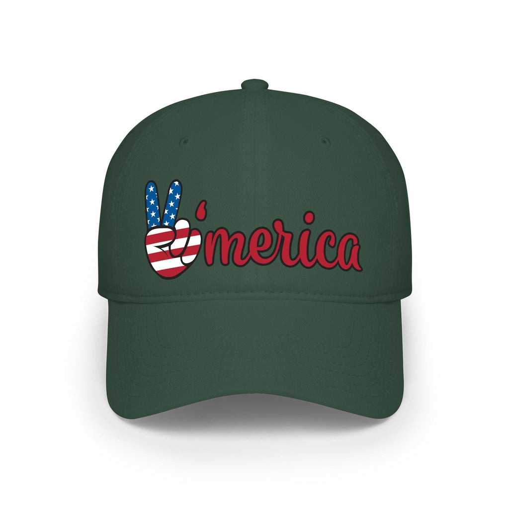 Merica peace sign patriotic baseball cap