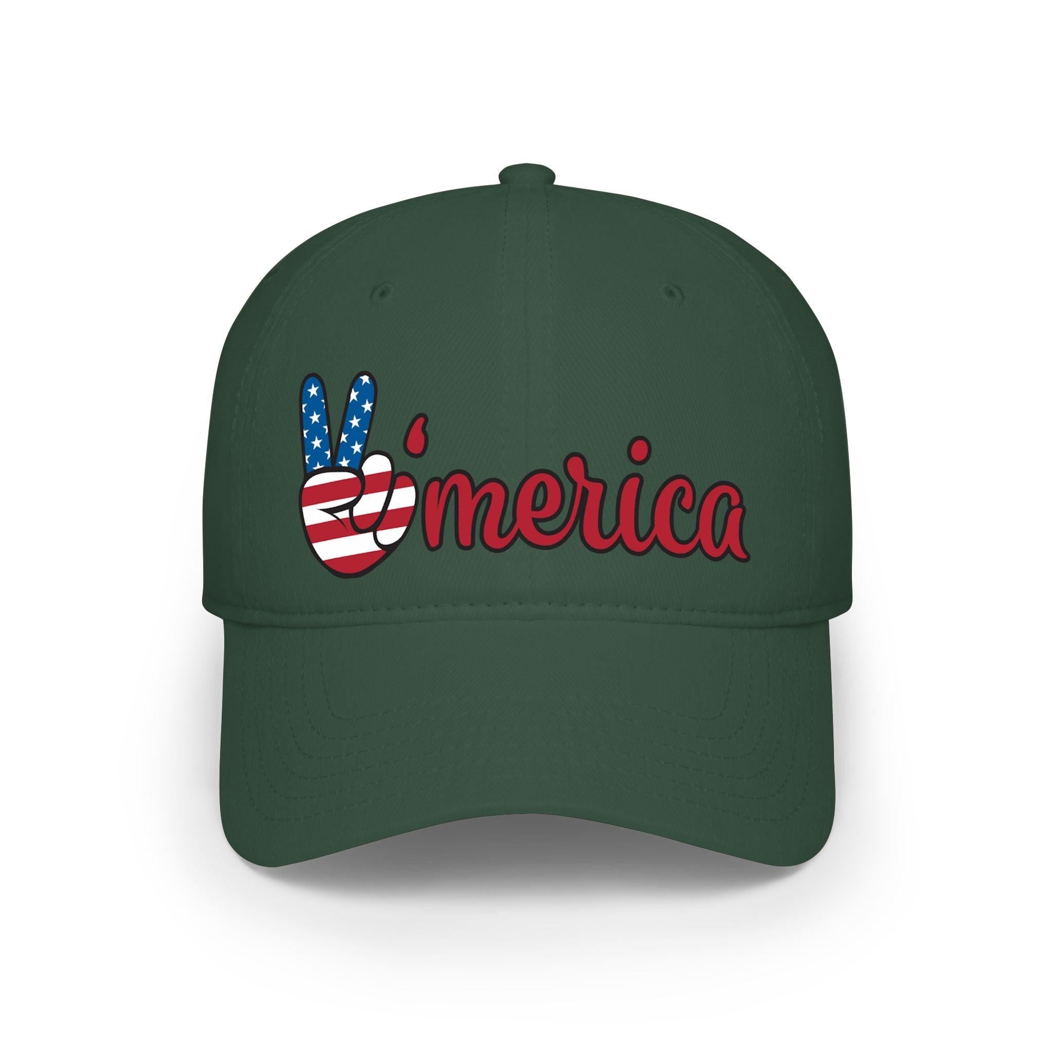 Merica peace sign patriotic baseball cap
