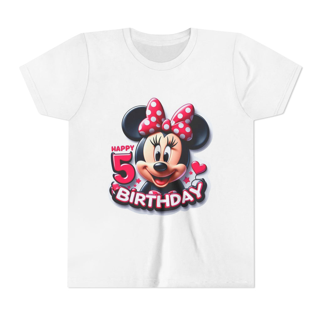 Minnie Mouse Happy 5th Birthday Youth Tee