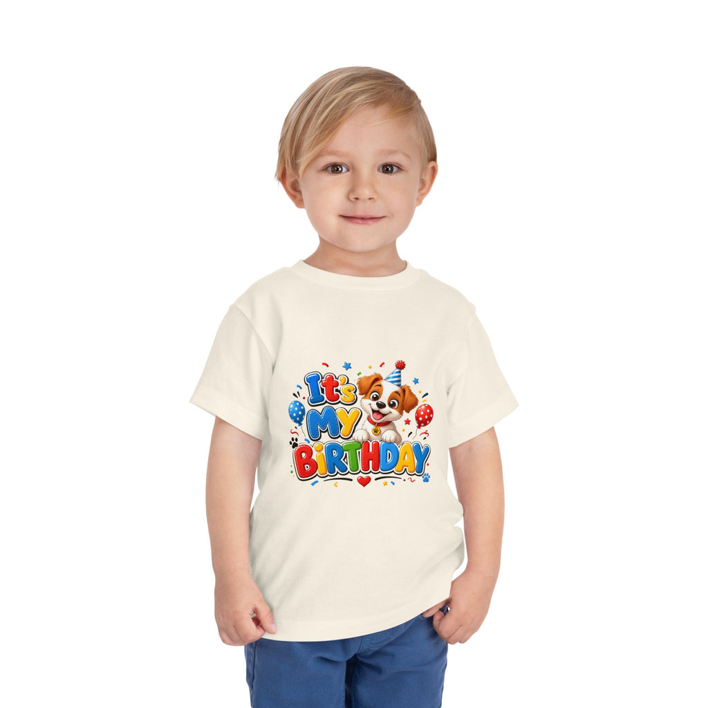 Toddler Birthday Tee — "It's My Birthday" Puppy Party Shirt