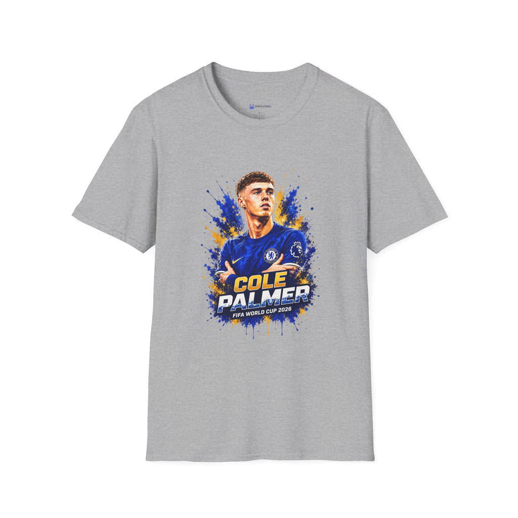 Soccer Player Graphic T-Shirt — 'England Legend' Blue Splash Design