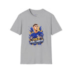 Soccer Player Graphic T-Shirt — 'England Legend' Blue Splash Design