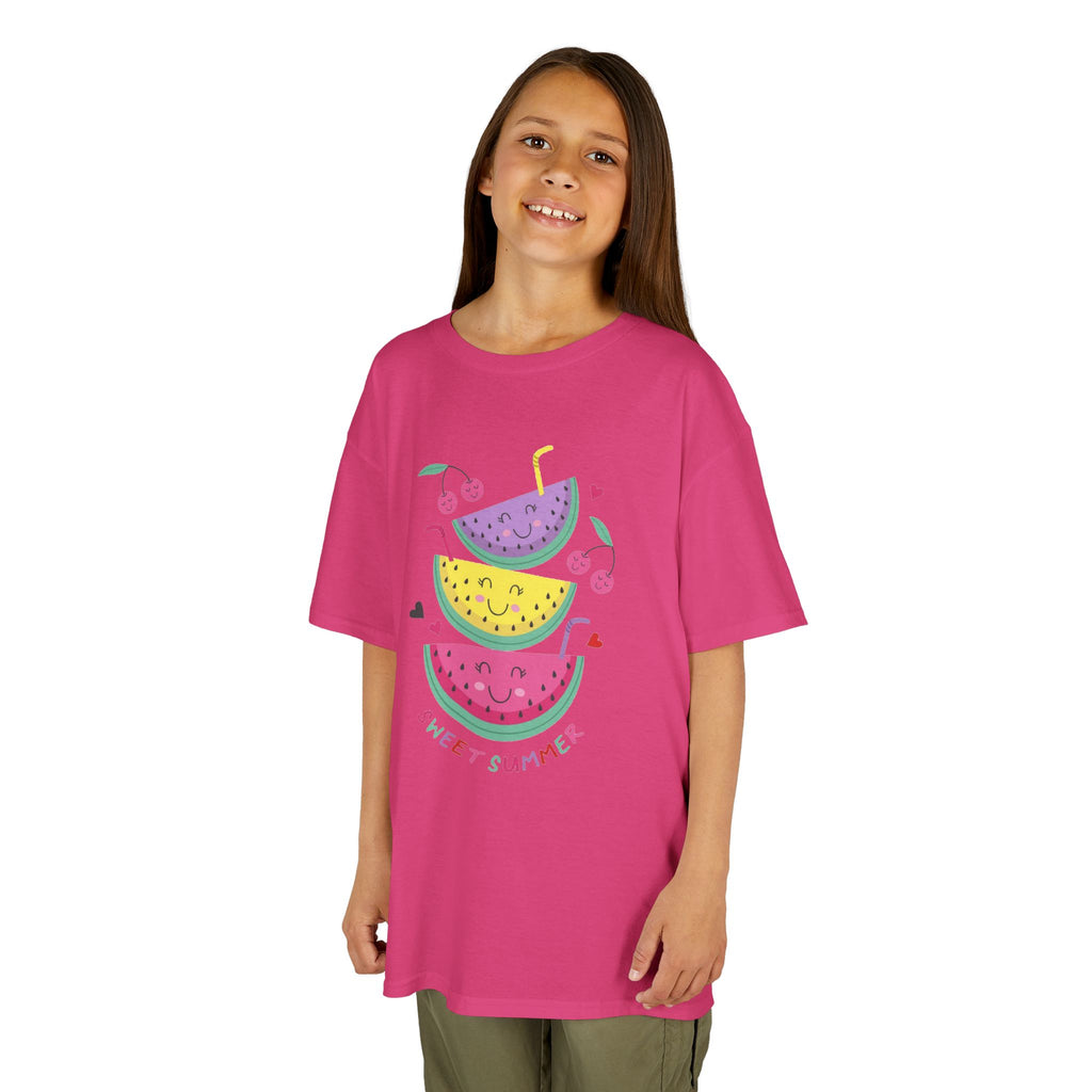 Kids T-Shirt — Cute Stacked Watermelon Illustration with "Sweet Things" Text