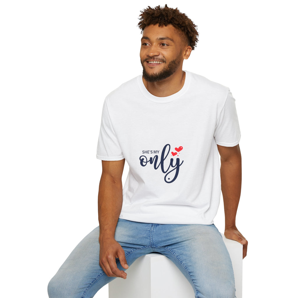 She's My Only T-Shirt — Romantic Couples Graphic Tee with Hearts