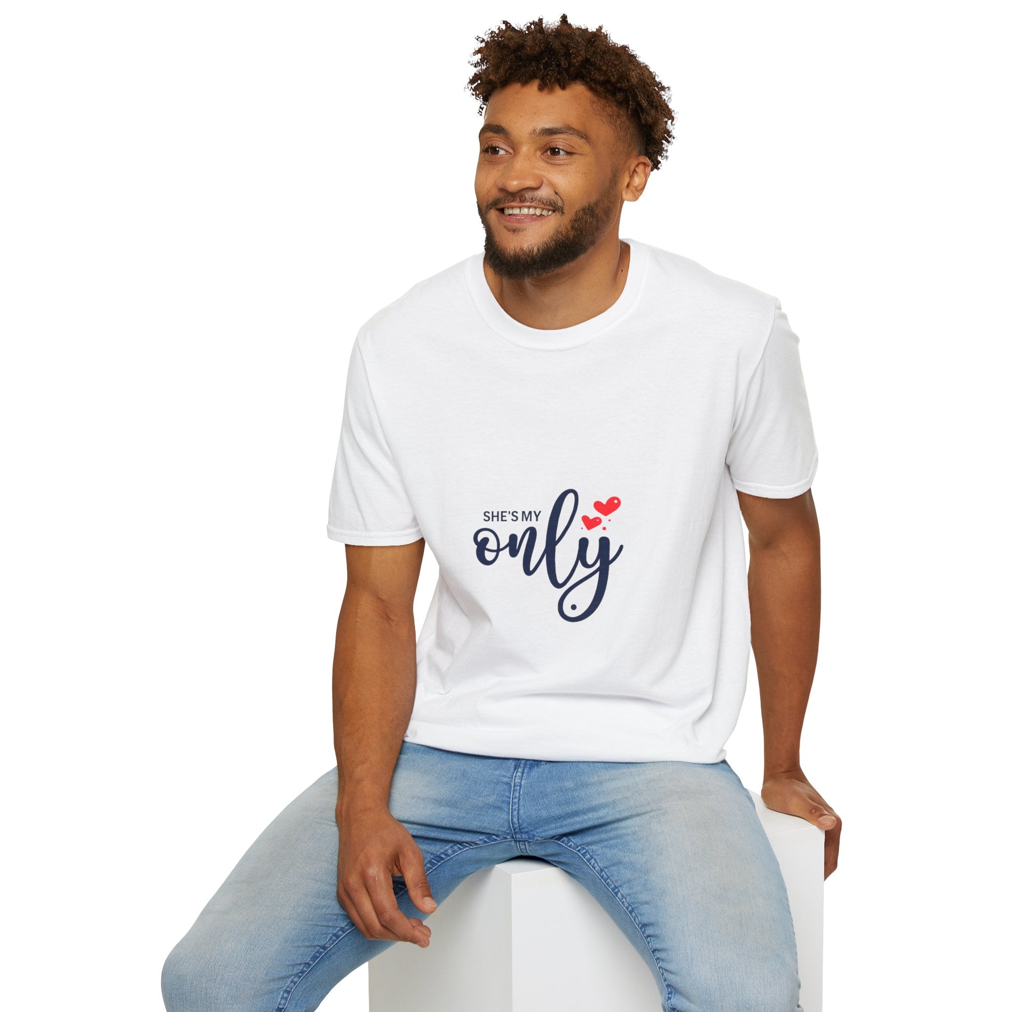 She's My Only T-Shirt — Romantic Couples Graphic Tee with Hearts