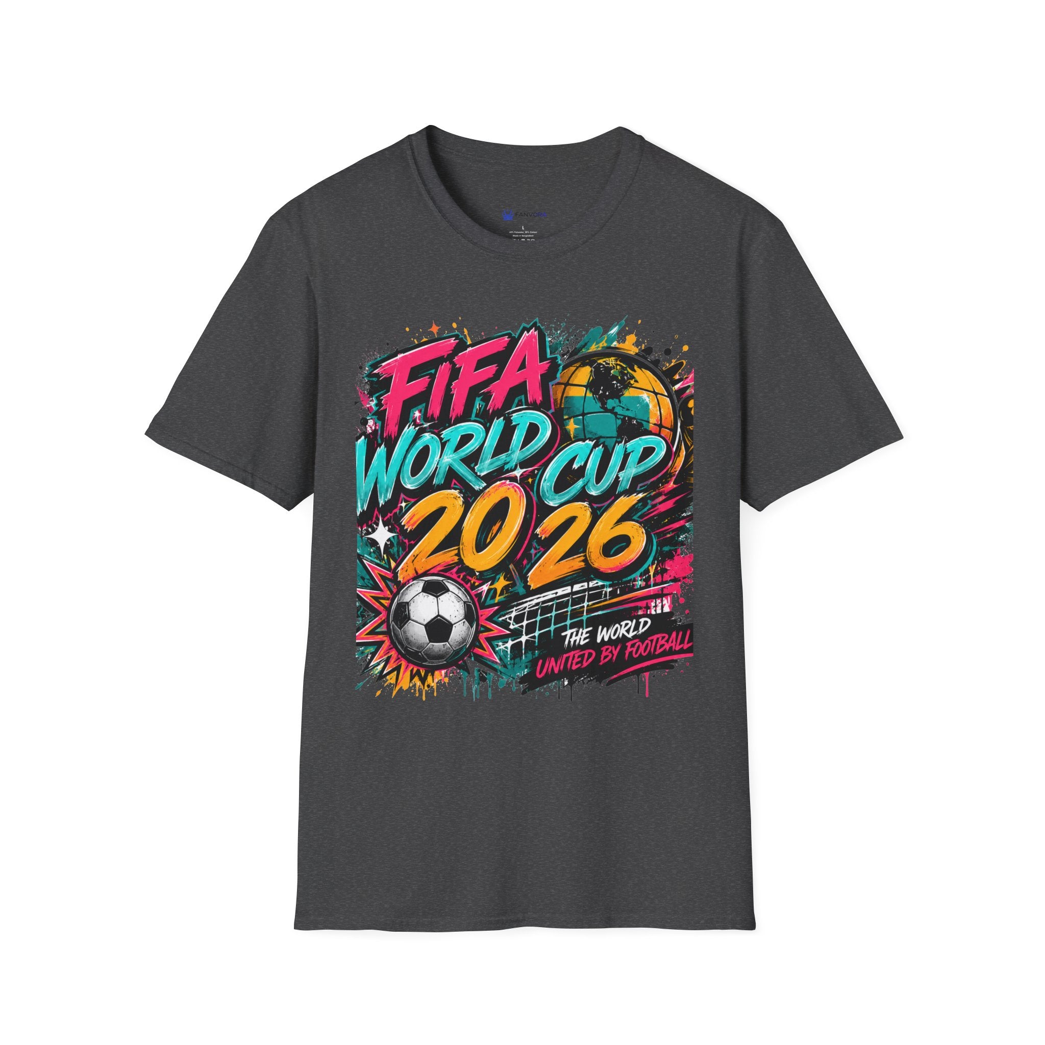 Soccer 2026 T-Shirt —  Bright color splash Graphic Tee.