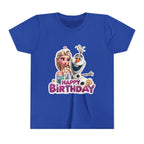 Kids' Birthday Tee - Cute Princess and Snowman "Happy Birthday" Graphic