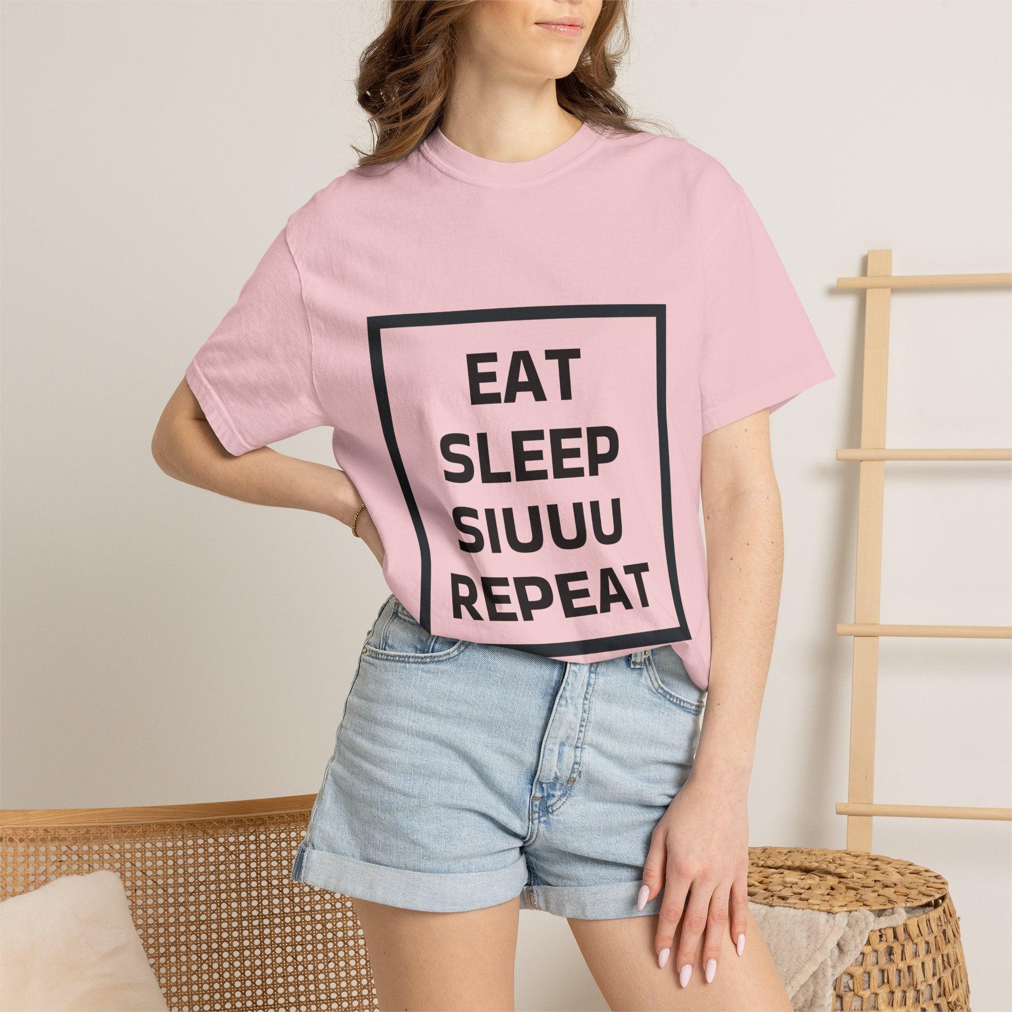 Unisex CR7 Fans Siuuu T-Shirt — Eat Sleep Siuuu Repeat Graphic Tee.