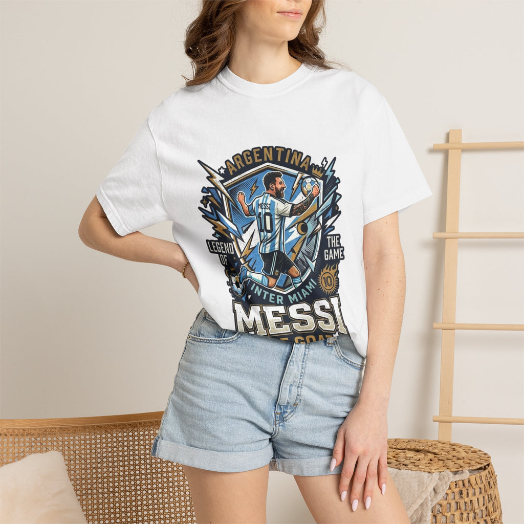 Messi "The GOAT" Soccer T-Shirt - Argentina Fan Version