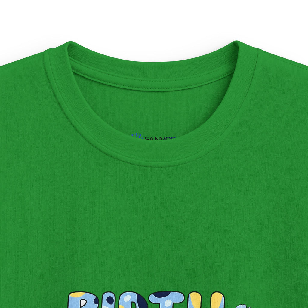 Kids Tee — Cute Blue "Birthday Boy" Bubble Letter Shirt