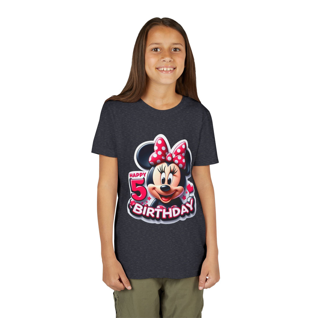 Minnie Mouse Happy 5th Birthday Youth Tee