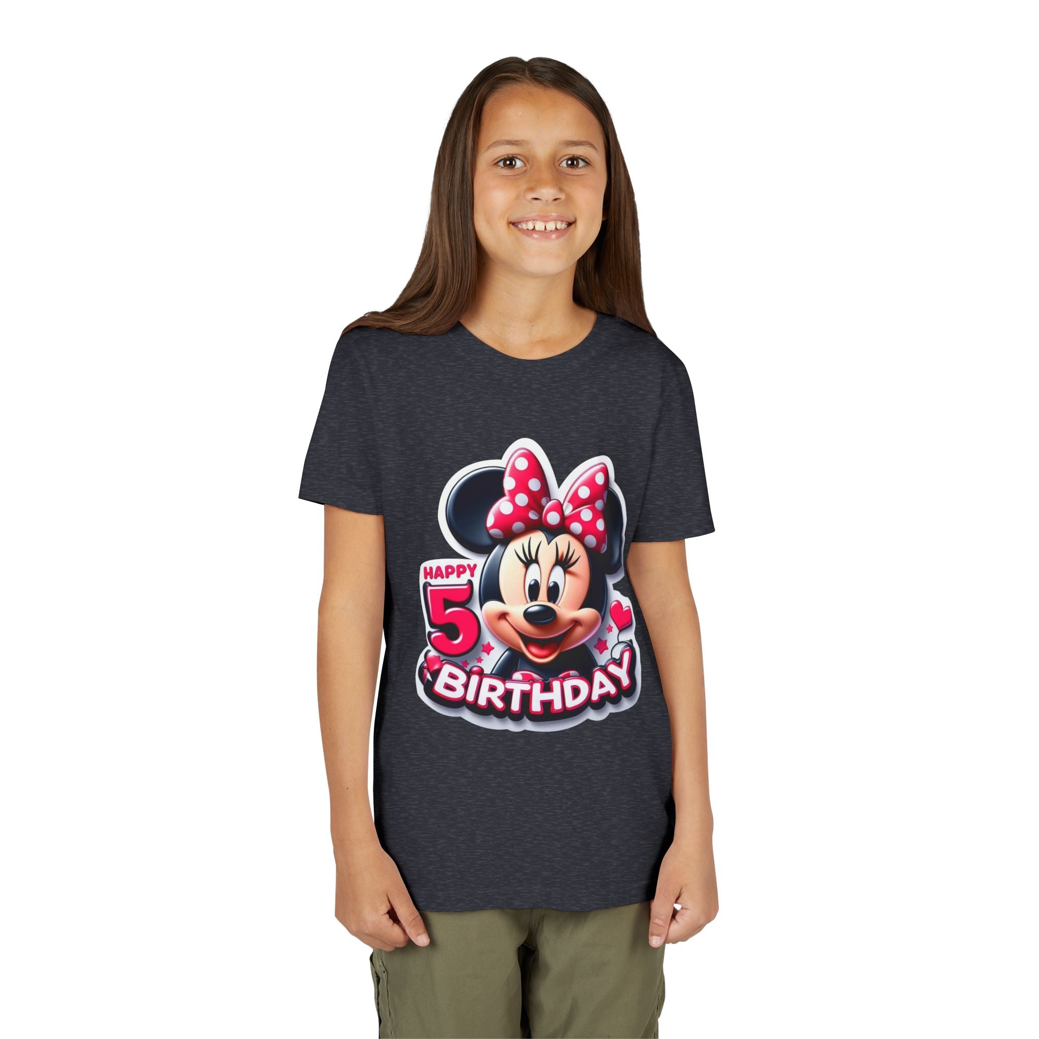 Minnie Mouse Happy 5th Birthday Youth Tee