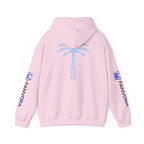 Unisex Midnight Run Hoodie — Retro Palm Beach Graphic Hooded Sweatshirt.