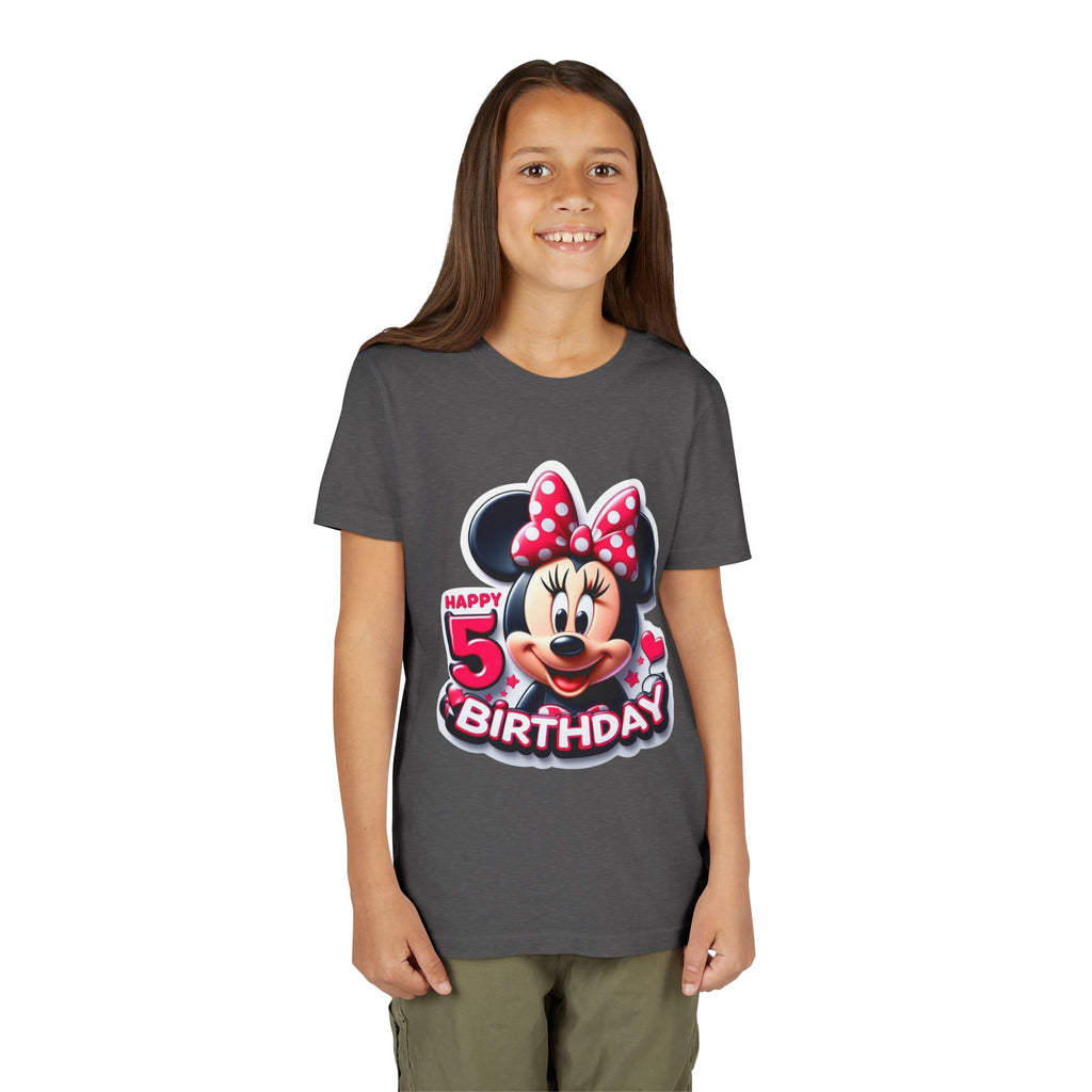 Minnie Mouse Happy 5th Birthday Youth Tee