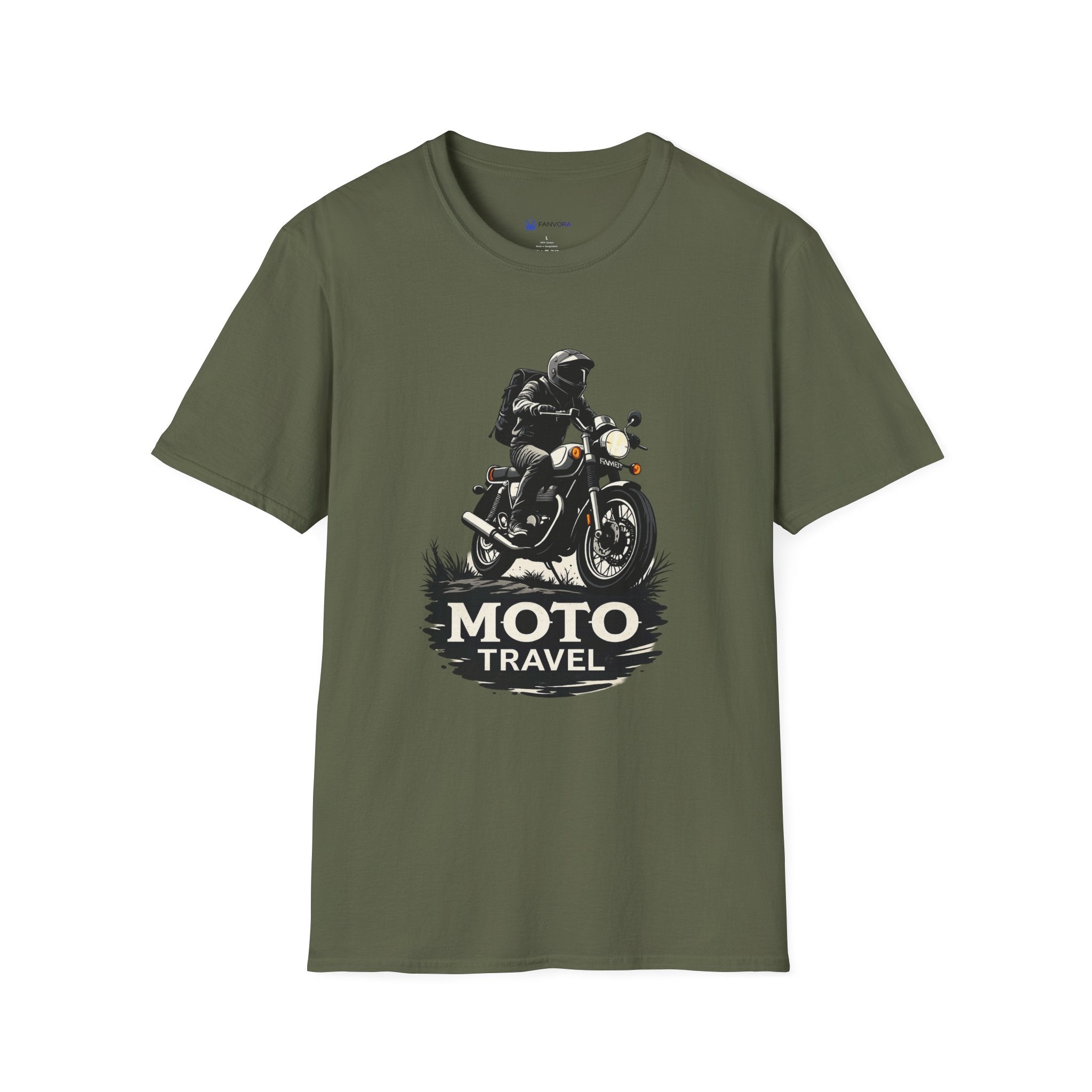 Moto Travel T‑Shirt — Vintage Motorcycle Rider Tee