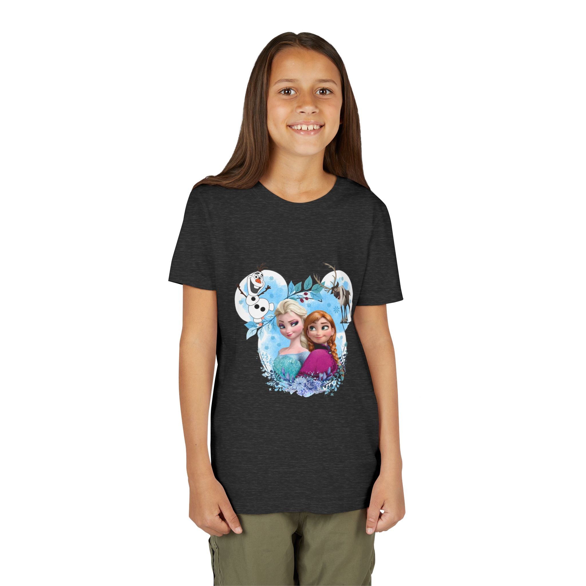 Girls' Frozen Princesses Youth Tee – Elsa & Anna Winter Friends Shirt