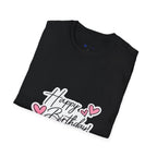Birthday T-Shirt — "Happy Birthday" Heart Graphic
