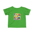 2nd Birthday Infant Tee — Colorful Trucks, Balloons & 'Happy Birthday' Design
