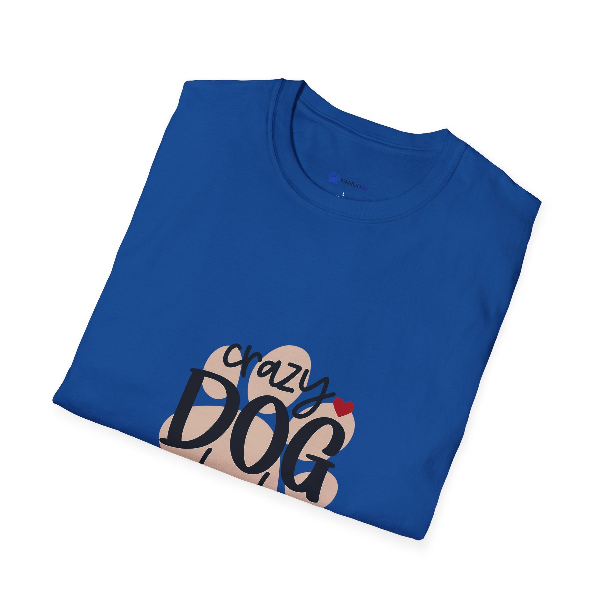 Crazy Dog Lady T-Shirt — Cute Paw Heart Graphic for Dog Lovers