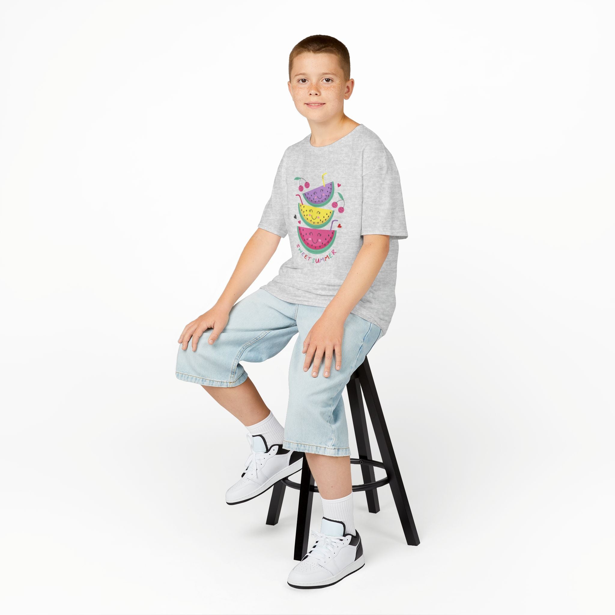Kids T-Shirt — Cute Stacked Watermelon Illustration with "Sweet Things" Text