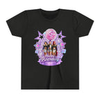 Girls' 5th Birthday Tee - 'Happy Birthday' Glitter Stars Design