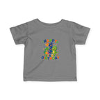 Happy 1st Birthday Infant Tee — Colorful Dino First Birthday Shirt