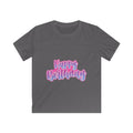 Kids Tee — "Happy Birthday" Pink & Purple Birthday Shirt for Children