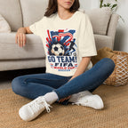 Soccer  Cup T-Shirt – "Go Team! Cup Soccer" USA Flag Design