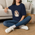 Cute Winking Girl Graphic T-Shirt – Kawaii Heart Tee