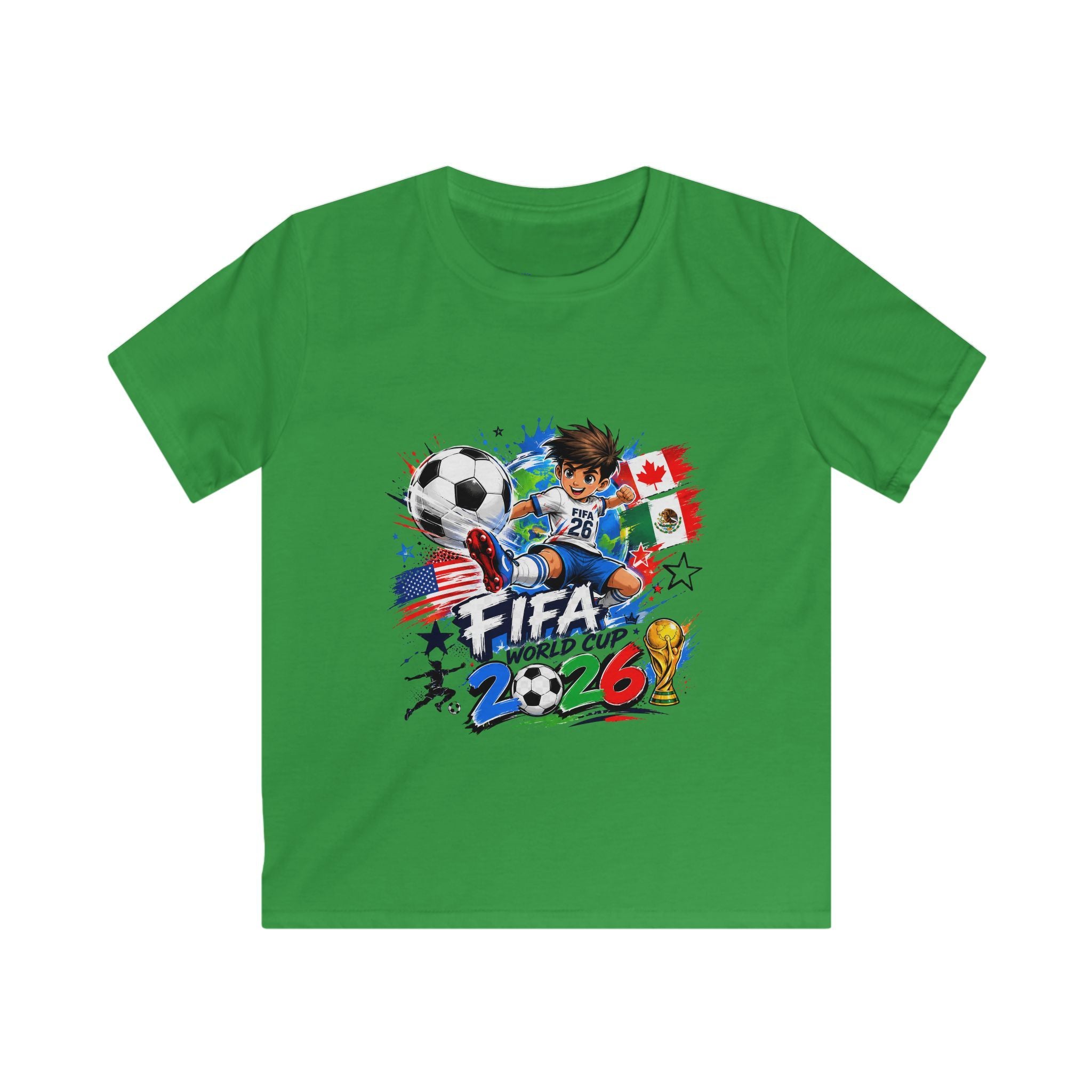 Kids Soccer  2026 Tee cartoon character