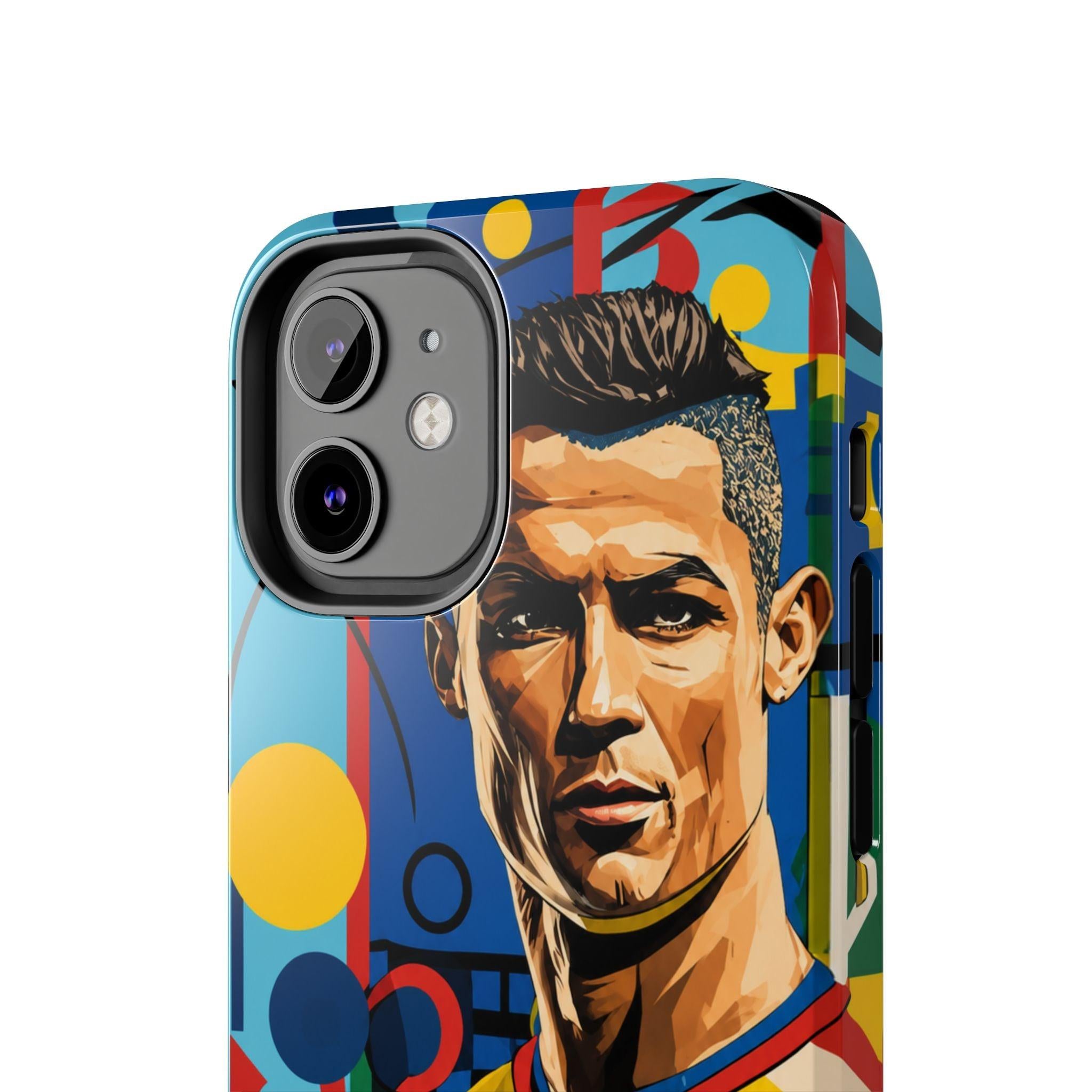 Portugal  legend Pop Art Tough Phone Case — Colorful Soccer Legend Protective Cover.