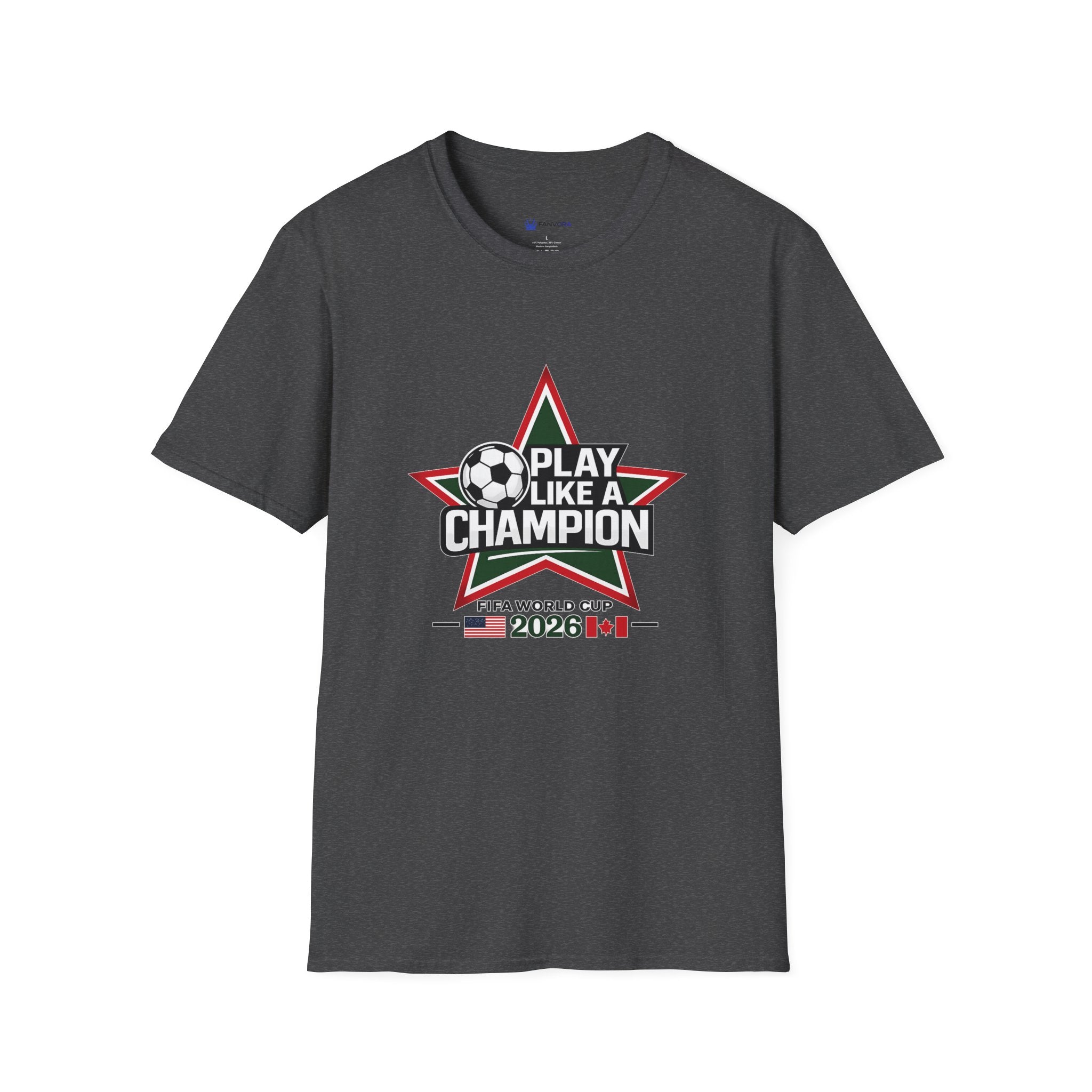 Play Like a Champion Soccer T-Shirt — Soccer 2026 Star Design