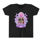 Girls' 5th Birthday Tee - 'Happy Birthday' Glitter Stars Design