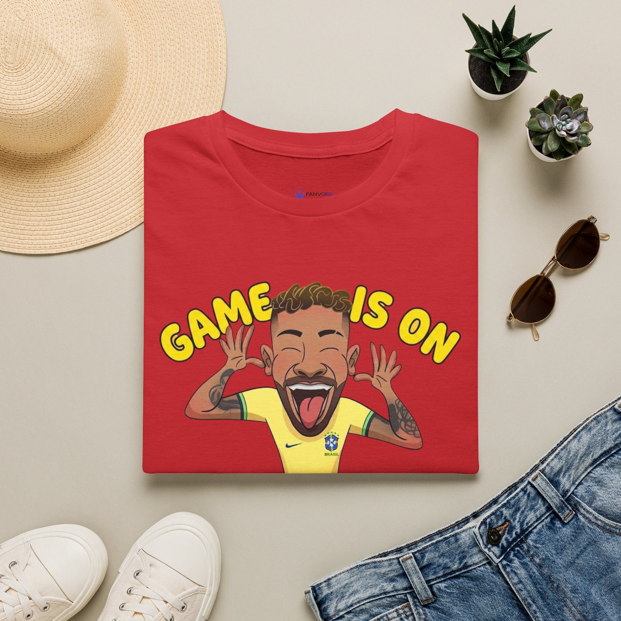 Soccer 'Game Is On' Graphic funny figure design  T‑Shirt