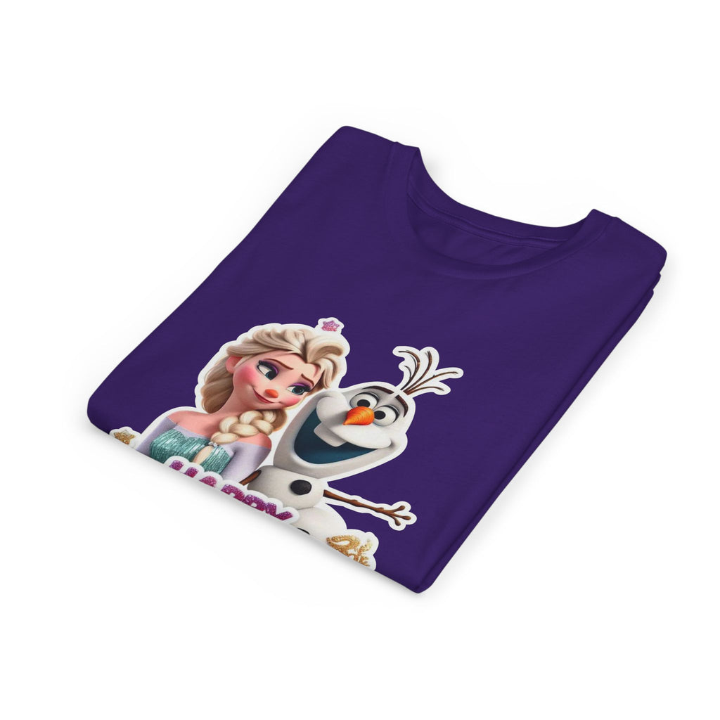 Kids' Birthday Tee - Cute Princess and Snowman "Happy Birthday" Graphic