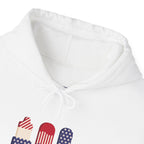 American Patriot Graphic Hoodie — Patriotic Fourth of July Sweatshirt.